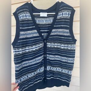 Old Navy: Navy, Light Blue & White Striped Knit Vest (NEW)